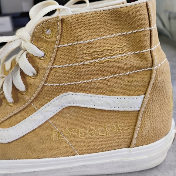 Vans X Peace Leaf Eco High Top Sneakers Womens 9.5 Mens 8 Hemp Blend Sustainable - Picture 12 of 15